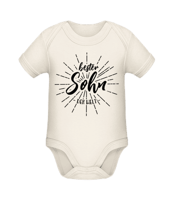 Bester Sohn Der Welt - Baby Bio Strampler - Creme - Vorne