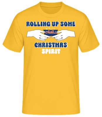 Rolling Up Some Christmas Spirit - Pánské basic tričko - Zlatožlutá - Napřed