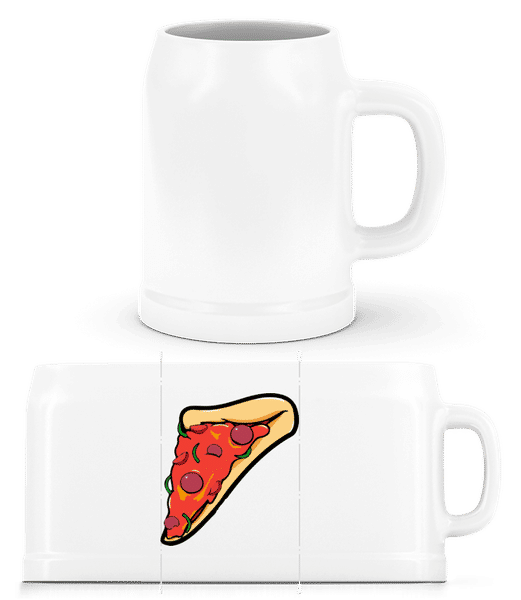 Vorschau: Pizzastück - Bierkrug - Weiß - Vorne