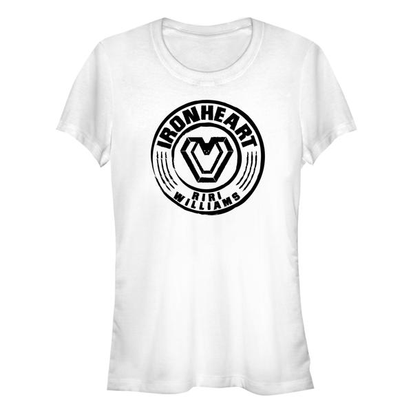 Preview: Marvel - Black Panther Wakanda Forever - Iron Heart Name Badge - Women's T-Shirt - White - Front