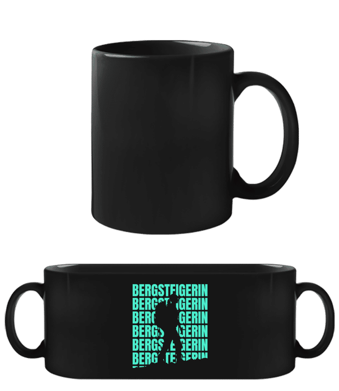 Vorschau: Bergsteigerin - Schwarze Tasse - Schwarz - Vorne