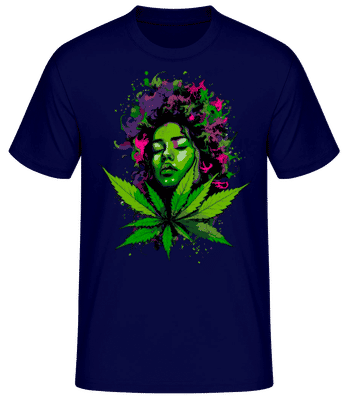 Cannabis Head Woman Colorful - Camiseta básica para hombre - Marino - delante