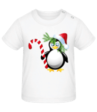 Santa Penguin - Tričko pre bábätká - Biela - Predné