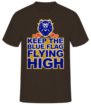 Chelsea Football Blue Flag Fly High - Männer Basic T-Shirt - Braun - Vorne