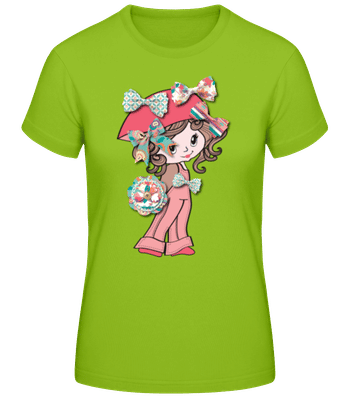 Fille Avec Boucle - T-shirt femme B&C - Citron vert - Devant