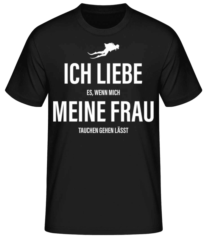 Vorschau: Ich Liebe Tauchen - Männer Basic T-Shirt - Schwarz - Vorne