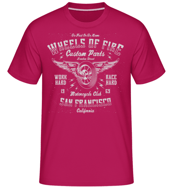 Preview: Wheels Of Fire -  Shirtinator Men's T-Shirt - Magenta - Front