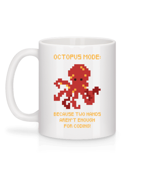 Aperçu: Octopus Mode For Coding - Mug en céramique blanc - Blanc - Derrière