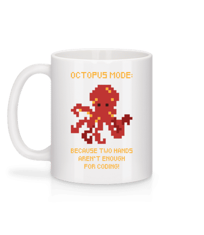 Octopus Mode For Coding - Mug en céramique blanc - Blanc - Derrière