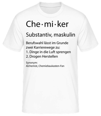 Chemiker Quatsch Duden Klein - Männer Basic T-Shirt - Weiß - Vorne