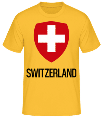 Switzerland Wappen - Pánske basic tričko - Zlatožltá - Predné
