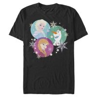 Disney - Frozen - Skupina Tri Sphere Snow - Hombres Camiseta - Negro - delante