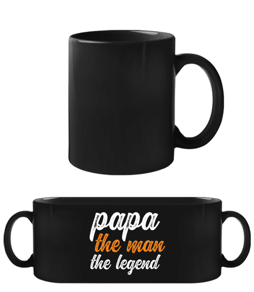 Vorschau: Papa The Legend - Schwarze Tasse - Schwarz - Vorne