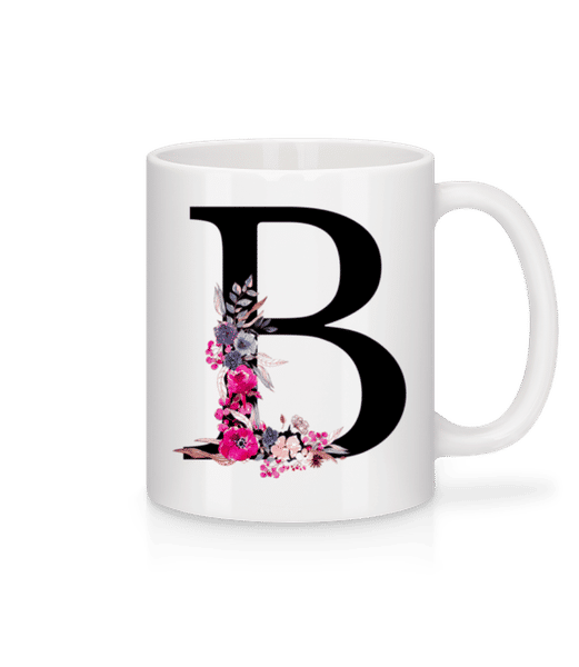 Aperçu: Fleurs Initiale B - Mug en céramique blanc - Blanc - Devant