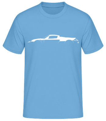 'Porsche Carrera GT' Silhouette - Pánske basic tričko - Svetlo modrá - Predné