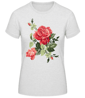 Red Roses Pink - Women's Basic T-Shirt - Heather grey - Front
