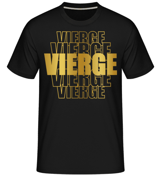 Aperçu: Écriture Doré Astrologique Vierge -  T-Shirt Shirtinator homme - Noir - Devant