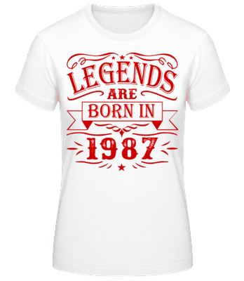 Legends Are Born In 1987 Red - Dámské basic tričko - Bílá - Napřed