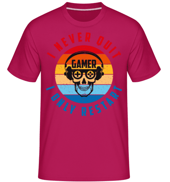 Preview: I Never Quit I Only Restart -  Shirtinator Men's T-Shirt - Magenta - Front