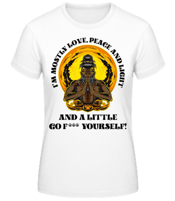 Im Mostly Peace Love And Light - Women's Basic T-Shirt - White - Front