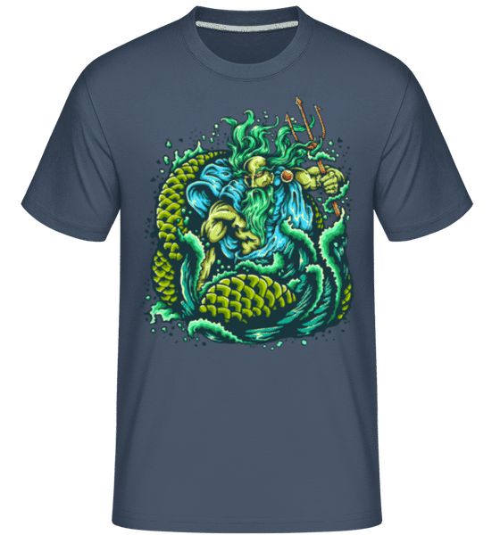 Aperçu: God Of The Sea -  T-Shirt Shirtinator homme - Bleu denim - Devant