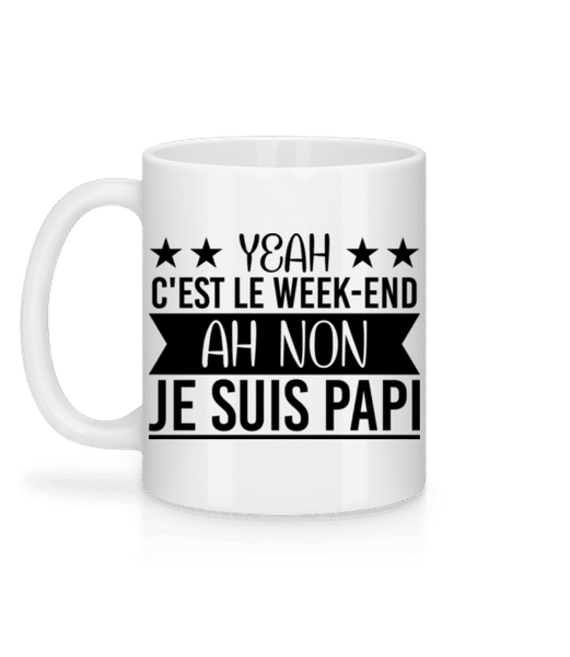 Aperçu: Le Week-End Papi - Mug en céramique blanc - Blanc - Derrière