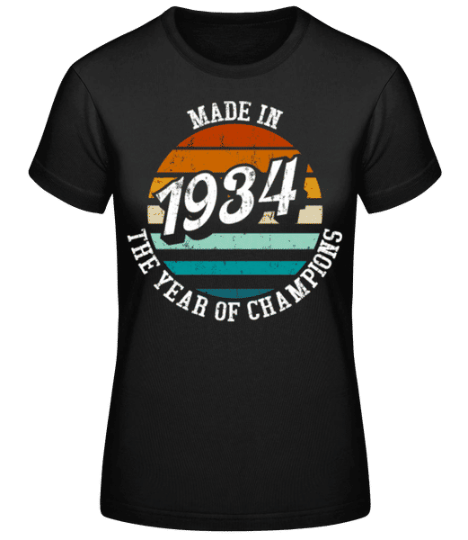 Vorschau: 1934 The Year Of Champions - Frauen Basic T-Shirt - Schwarz - Vorne