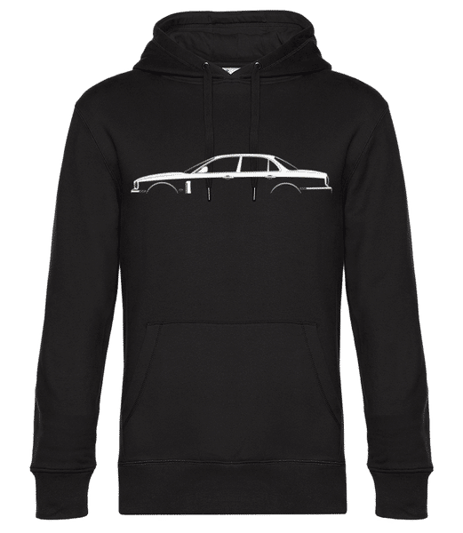Aperçu: 'Jaguar XJ Portfolio (X358)' Silhouette - Sweat à capuche premium Unisexe - Noir - Devant