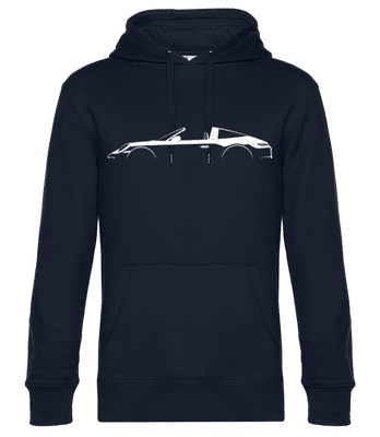 'Porsche 911 Targa (992)' Silhouette - Unisex premium mikina - Namornícka modrá - Predné
