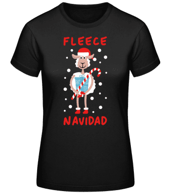 Fleece Navidad - Frauen Basic T-Shirt - Schwarz - Vorne