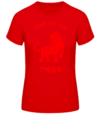 Chinese Zodiac Year Of The Tiger - Dámske basic tričko - Červená - Predné