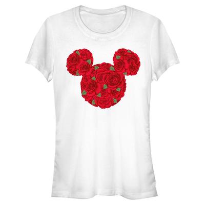 Disney Classics - Mickey Mouse - Mickey Mouse Roses - Valentine's Day - Women's T-Shirt - White - Front