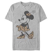 Disney Classics - Micky Maus - Minnie Mouse Leopard Mouse - Männer T-Shirt - Grau meliert - Vorne