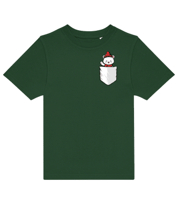 Brusttasche Eisbär - Kinder T-Shirt B&C - Flaschengrün - Vorne