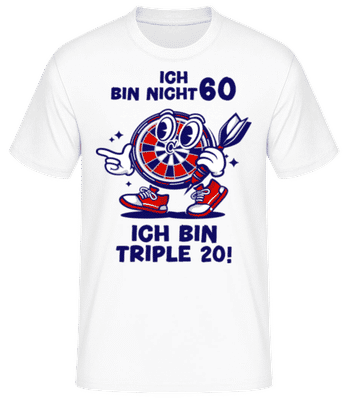 60 Geburtstag Dart Triple 20 - Männer Basic T-Shirt - Weiß - Vorne