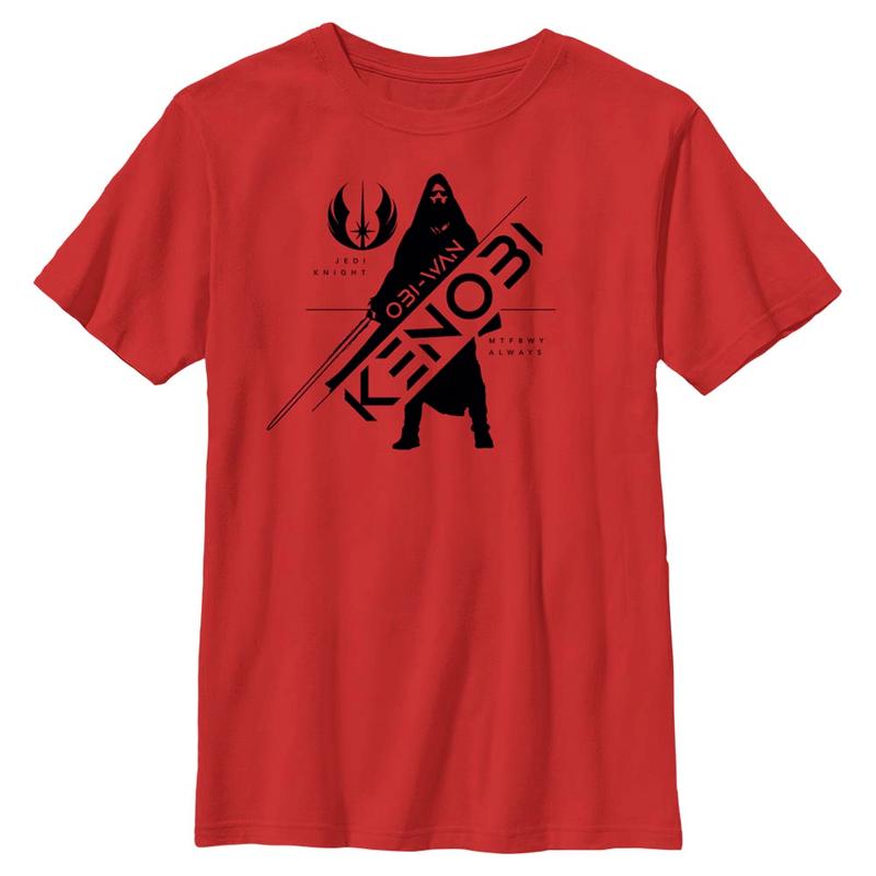 Vista previa: Star Wars - Obi-Wan Kenobi - Obi-Wan Kenobi Silhouette Obi Wan - Niños Camiseta - Rojo - delante