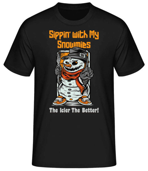 Aperçu: Sippin' With My Snowmies - T-shirt standard Homme - Noir - Devant