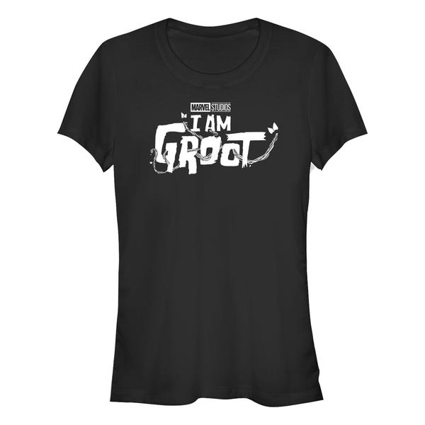 Preview: Marvel - I Am Groot - Groot White Logo - Women's T-Shirt - Black - Front