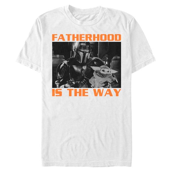 Preview: Star Wars - The Mandalorian - Mando & Child Fatherhood - Father's Day - Men's T-Shirt - White - Front