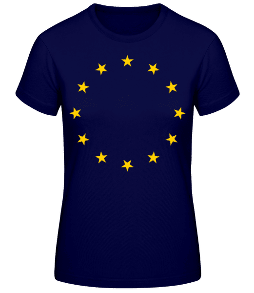 Aperçu: Europe UE Symbole Étoiles - T-shirt standard Femme - Bleu marine - Devant
