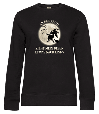 Ab 666 KMH Zieht Mein Besen Nach Links - Frauen Standard Pullover - Schwarz - Vorne