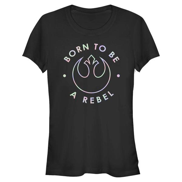 Aperçu: Star Wars - Logo Born To Be A Rebel - Femme T-shirt - Noir - Devant