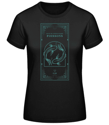 Art Déco Signe Astrologique Poissons - T-shirt standard Femme - Noir - Devant