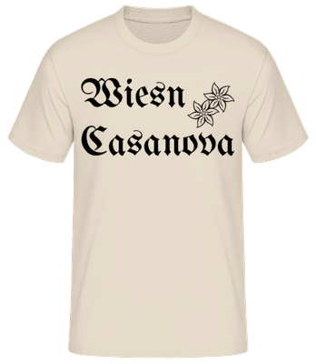 Wiesn Casanova - Männer Basic T-Shirt - Creme - Vorne