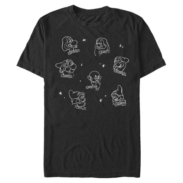 Aperçu: Disney - Blanche-Neige et les Sept Nains - Dwarfs Many Dwarves - Homme T-shirt - Noir - Devant