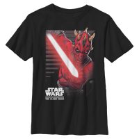 Star Wars - The Clone Wars - Darth Maul Maul Strikes - Niños Camiseta - Negro - delante