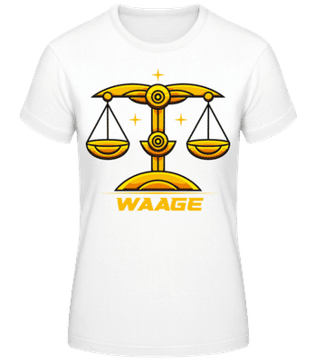 Mecha Roboter Sternzeichen Waage - Frauen Basic T-Shirt - Weiß - Vorne