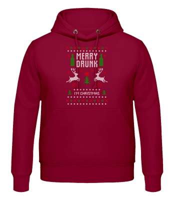 Merry Drunk I Am  Christmas - Men's Hoodie - Bordeaux - Front