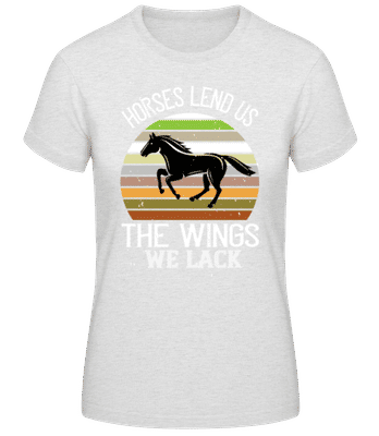 Horses Lend Us The Wings We Lack - Camiseta básica de mujer - Gris moteado - delante