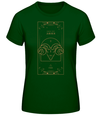 Art Deco Zodiac Sign Aries - Camiseta básica de mujer - Verde botella - delante